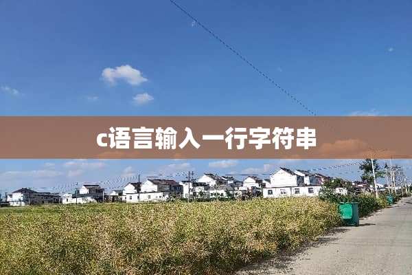 c语言输入一行字符串