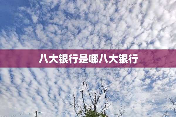 八大银行是哪八大银行