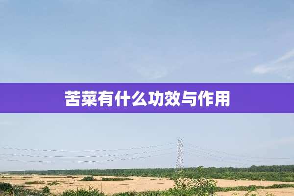 苦菜有什么功效与作用