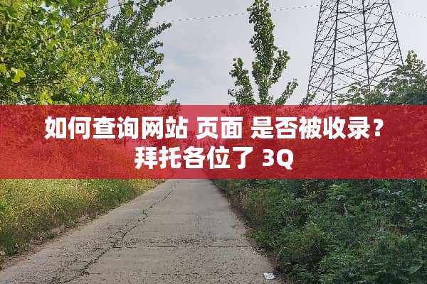 如何查询网站 页面 是否被收录？拜托各位了 3Q
