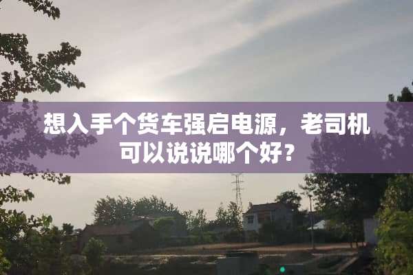 想入手个货车强启电源，老司机可以说说哪个好？