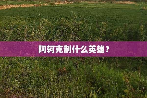 阿轲克制什么英雄？