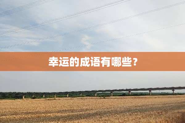 幸运的成语有哪些？