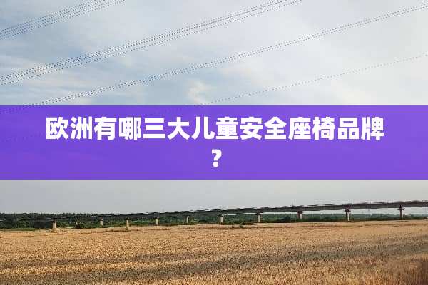欧洲有哪三大儿童安全座椅品牌？