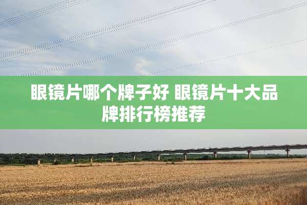 眼镜片哪个牌子好 眼镜片十大品牌排行榜推荐