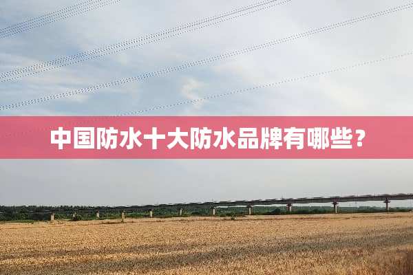 中国防水十大防水品牌有哪些？