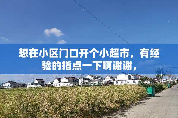 想在小区门口开个小超市，有经验的指点一下啊谢谢，