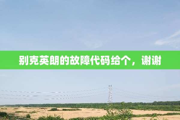 别克英朗的故障代码给个，谢谢