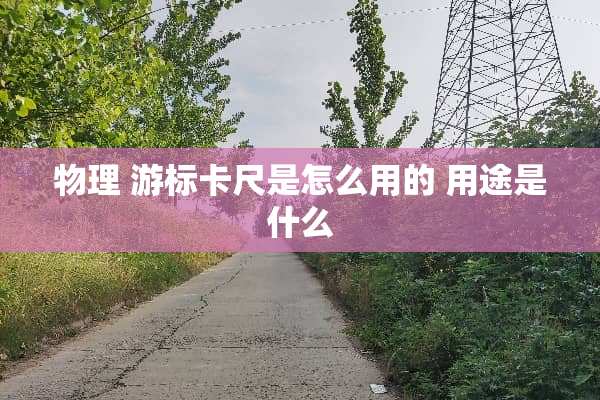 物理 游标卡尺是怎么用的 用途是什么