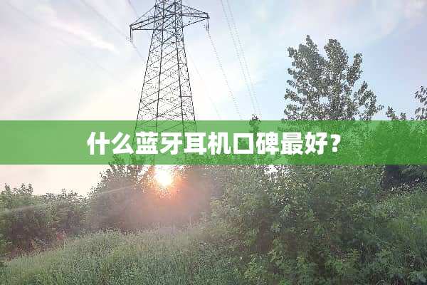 什么蓝牙耳机口碑最好？