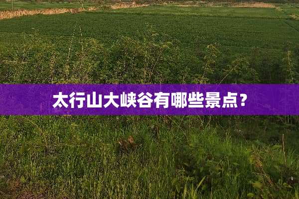太行山大峡谷有哪些景点？