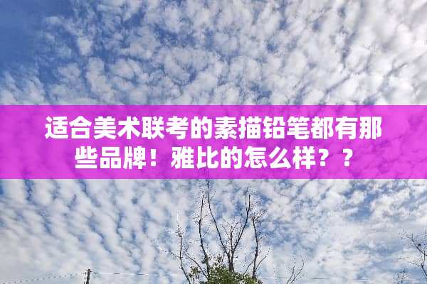 适合美术联考的素描铅笔都有那些品牌！雅比的怎么样？？
