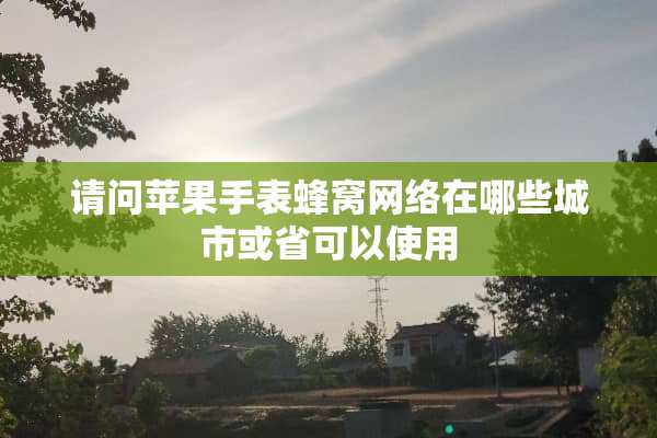 请问苹果手表蜂窝网络在哪些城市或省可以使用