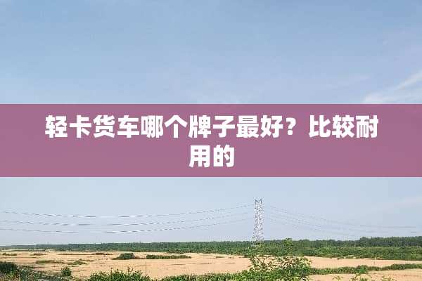 轻卡货车哪个牌子最好？比较耐用的