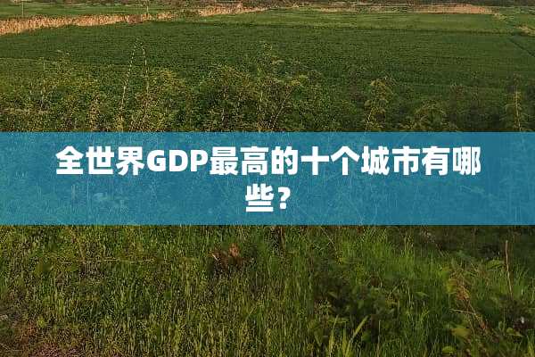 全世界GDP最高的十个城市有哪些？