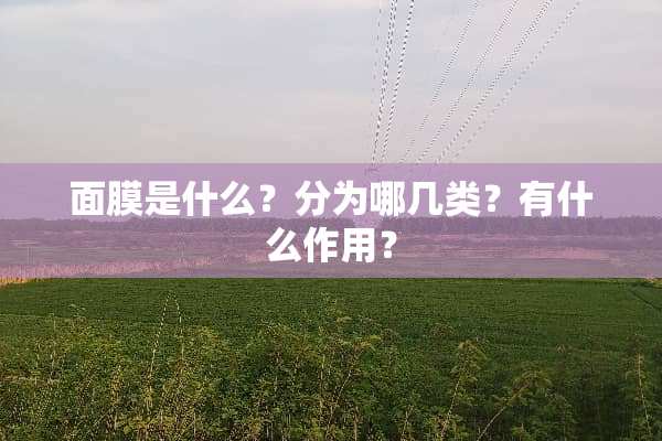 面膜是什么？分为哪几类？有什么作用？