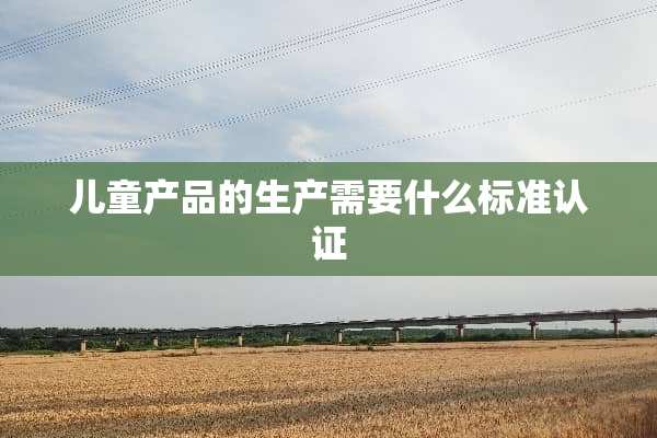 儿童产品的生产需要什么标准认证