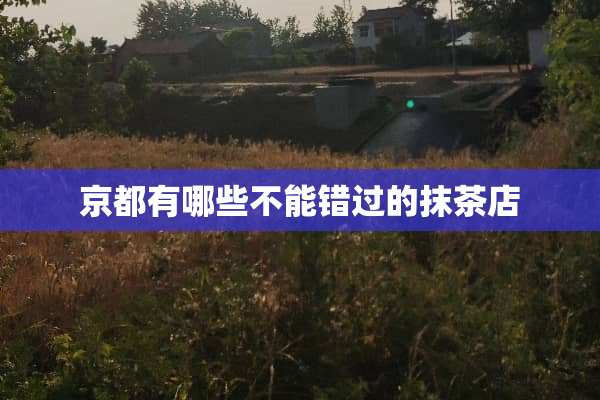 京都有哪些不能错过的抹茶店