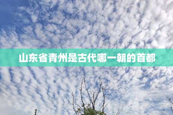 山东省青州是古代哪一朝的首都