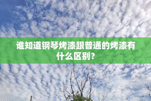 谁知道钢琴烤漆跟普通的烤漆有什么区别？