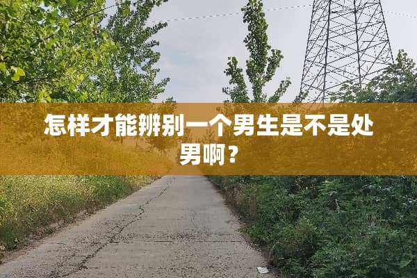 怎样才能辨别一个男生是不是**啊？