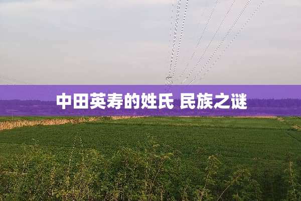 中田英寿的姓氏 民族之谜