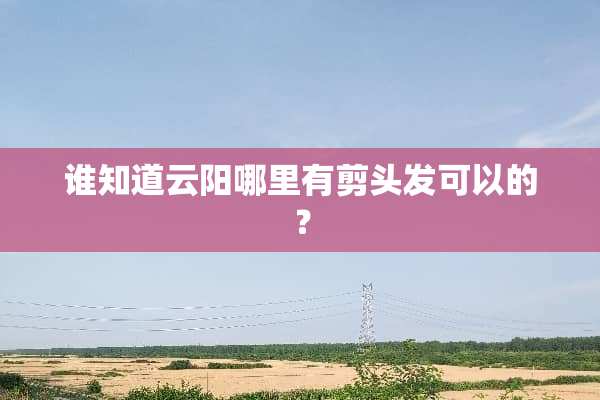 谁知道云阳哪里有剪头发可以的？