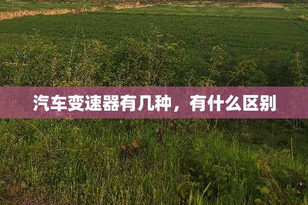 汽车变速器有几种，有什么区别