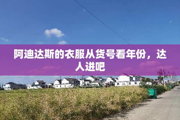 阿迪达斯的衣服从货号看年份，达人进吧