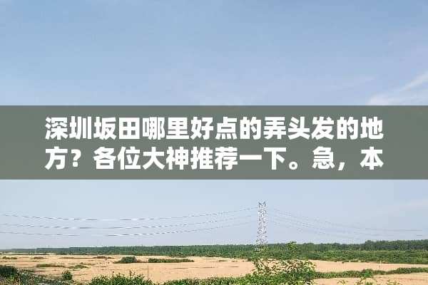 深圳坂田哪里好点的弄头发的地方？各位大神推荐一下。急，本周末要去？