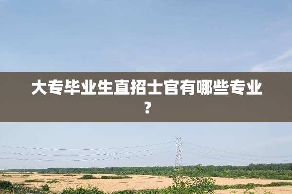 大专毕业生直招士官有哪些专业？