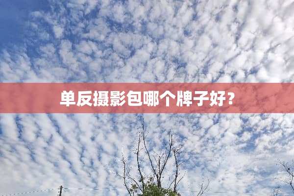 单反摄影包哪个牌子好？