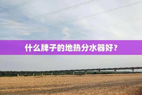什么牌子的地热分水器好？