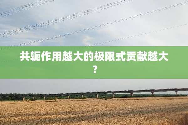 共轭作用越大的极限式贡献越大？
