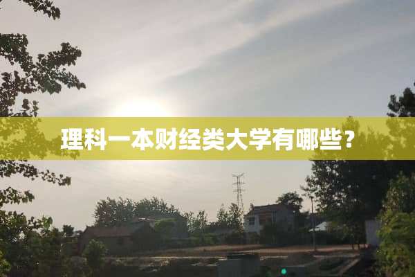 理科一本财经类大学有哪些？
