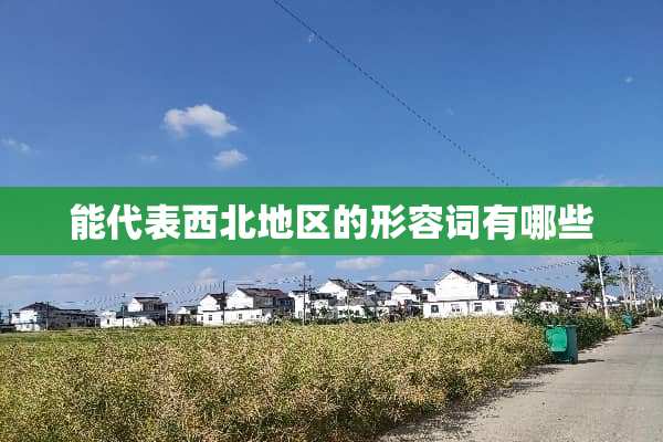 能代表西北地区的形容词有哪些