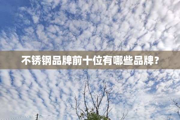 不锈钢品牌前十位有哪些品牌？
