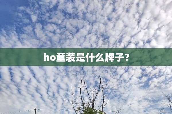 ho童装是什么牌子？