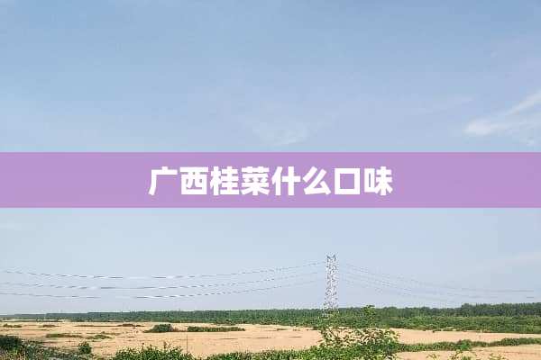 广西桂菜什么口味