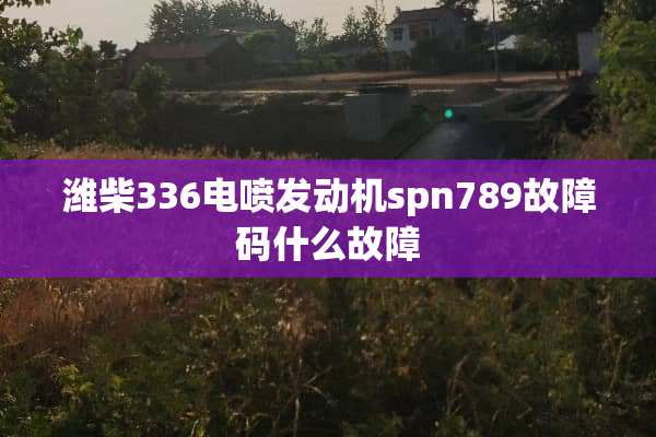 潍柴336电喷发动机spn789故障码什么故障