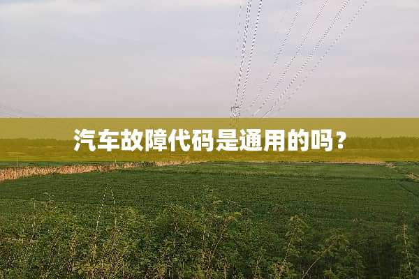 汽车故障代码是通用的吗？
