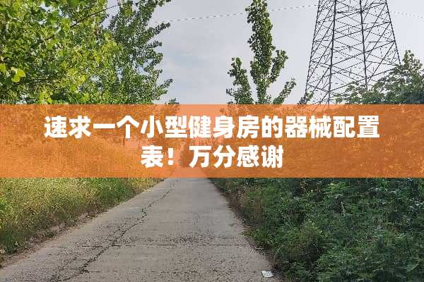 速求一个小型健身房的器械配置表！万分感谢