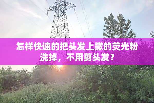 怎样快速的把头发上撒的荧光粉洗掉，不用剪头发？