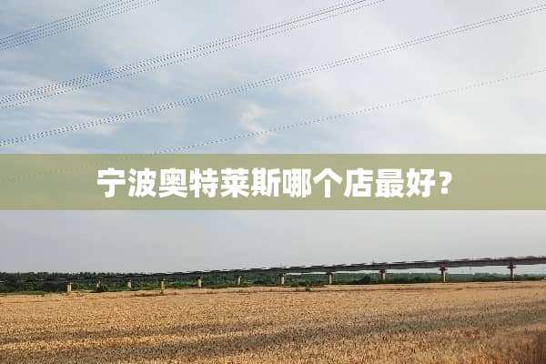 宁波奥特莱斯哪个店最好？