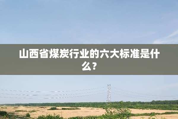 山西省煤炭行业的六大标准是什么？