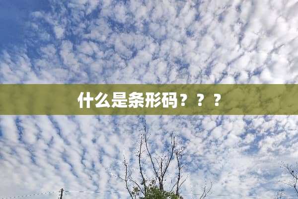 什么是条形码？？？