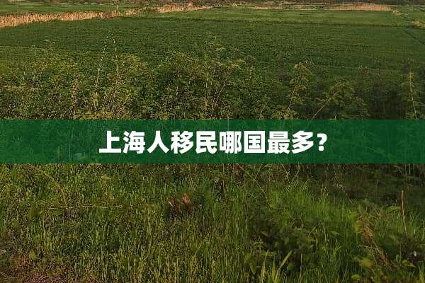 上海人移民哪国最多？