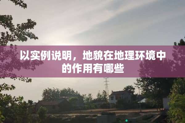 以实例说明，地貌在地理环境中的作用有哪些