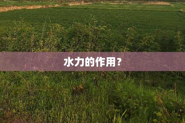 水力的作用？