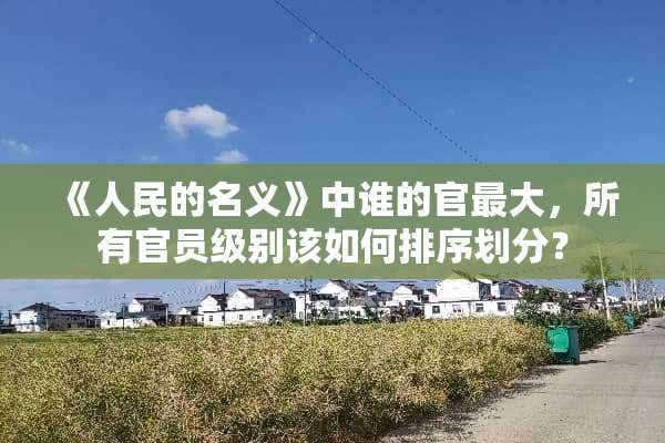 《人民的名义》中谁的官最大，所有官员级别该如何排序划分？